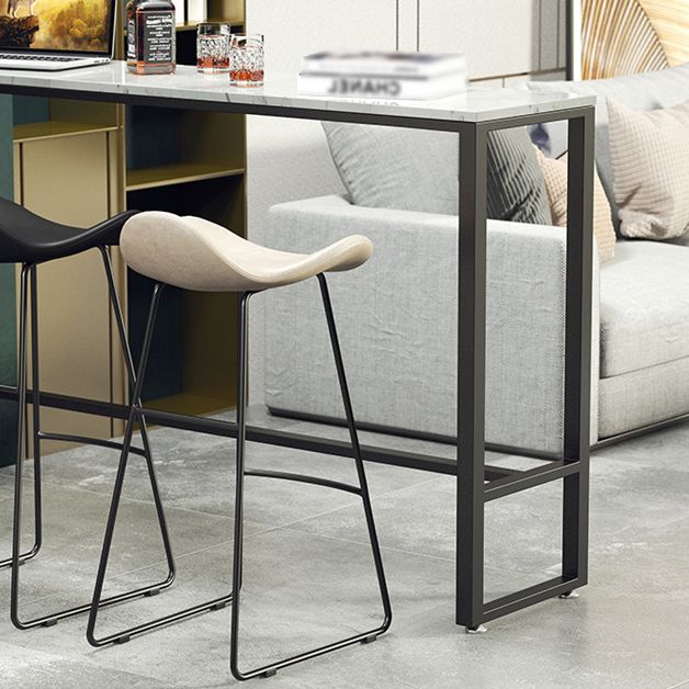 Marble Counter Height Table with Rectangle Table Top Trestle Table - 41.3" H