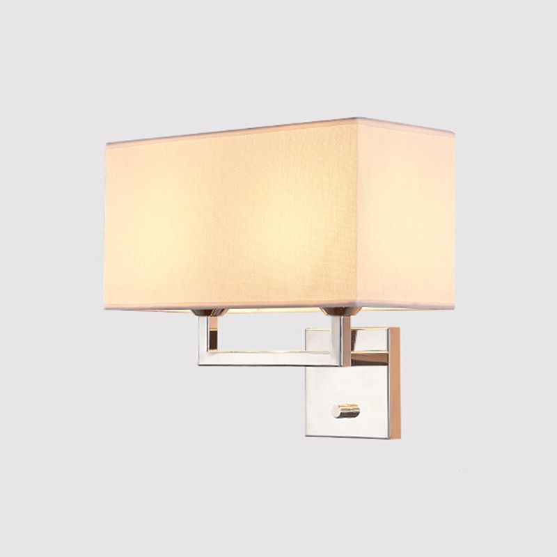 Modernism Sliver Metal Wall Light Fabric Shaded Lighting for Room