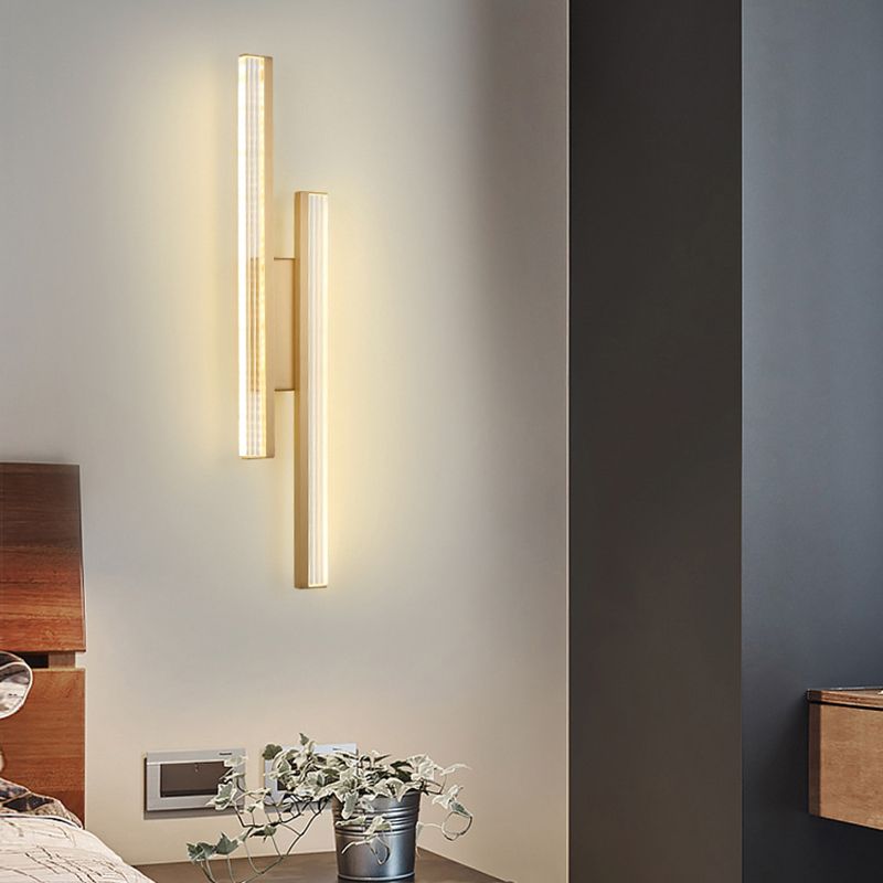2-Light Linear Wall Light Modern Metal Wall Lights for Living Room