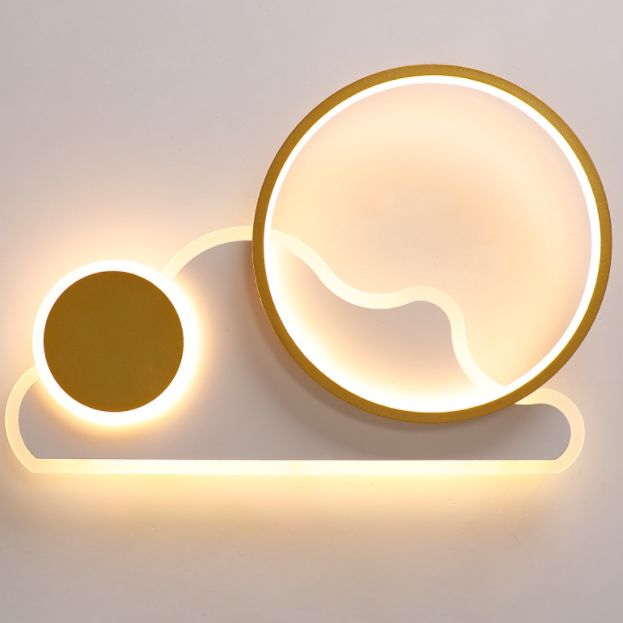 Cloud and Circle Bedroom Flush Ceiling Light Fixture Acrylic LED Simplicity Ceiling Mounted Fixture