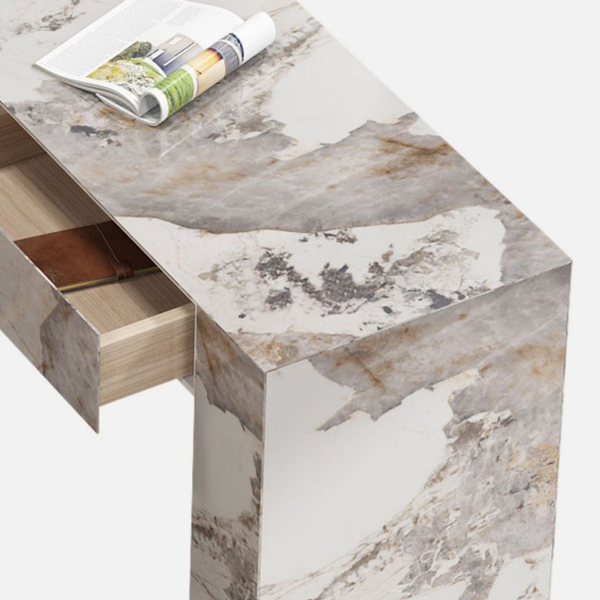 Contemporary Indoor Bar Dining Table Marble Rectangle Bar Table