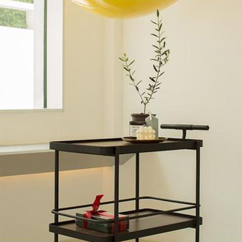 35.43" High Modern Prep Table Rolling Metal Prep Table for Home