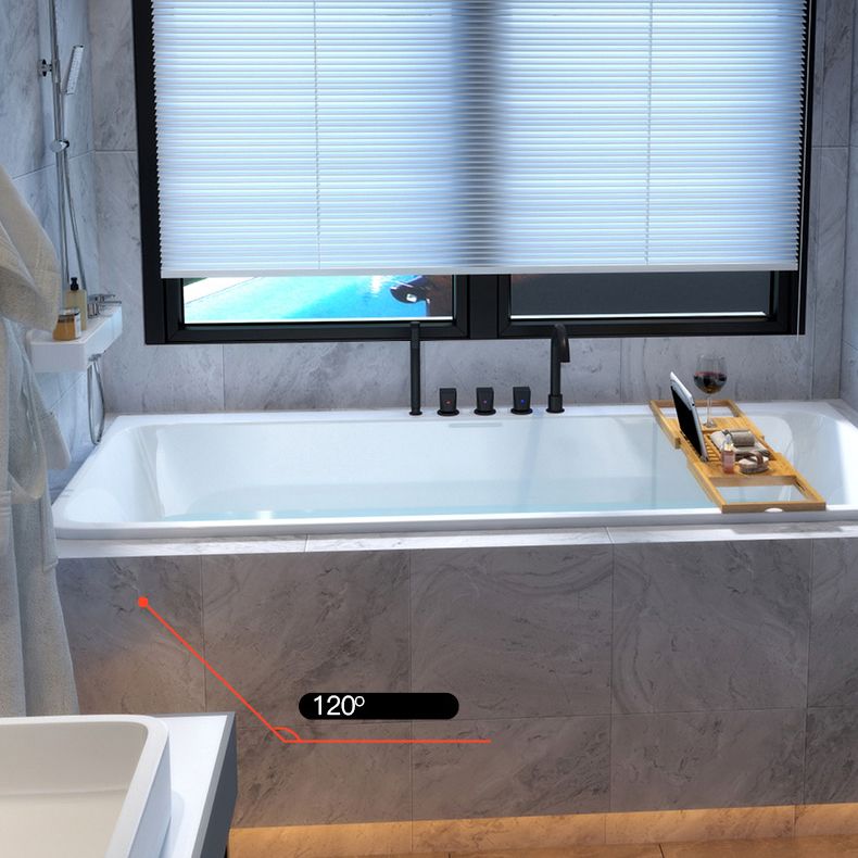 Modern Rectangular Drop-in Bathtub Acrylic White Bath Tub for Home