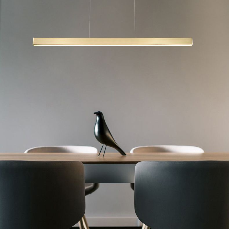 Linear Island Lighting Fixtures Metal Minimalism Pendant Lighting Fixtures for Restaurant