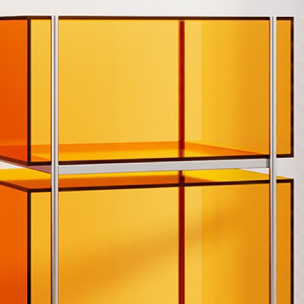 Contemporary Closed Back Standard Bookshelf Acrylic Bookcase with Shelves for Study Room