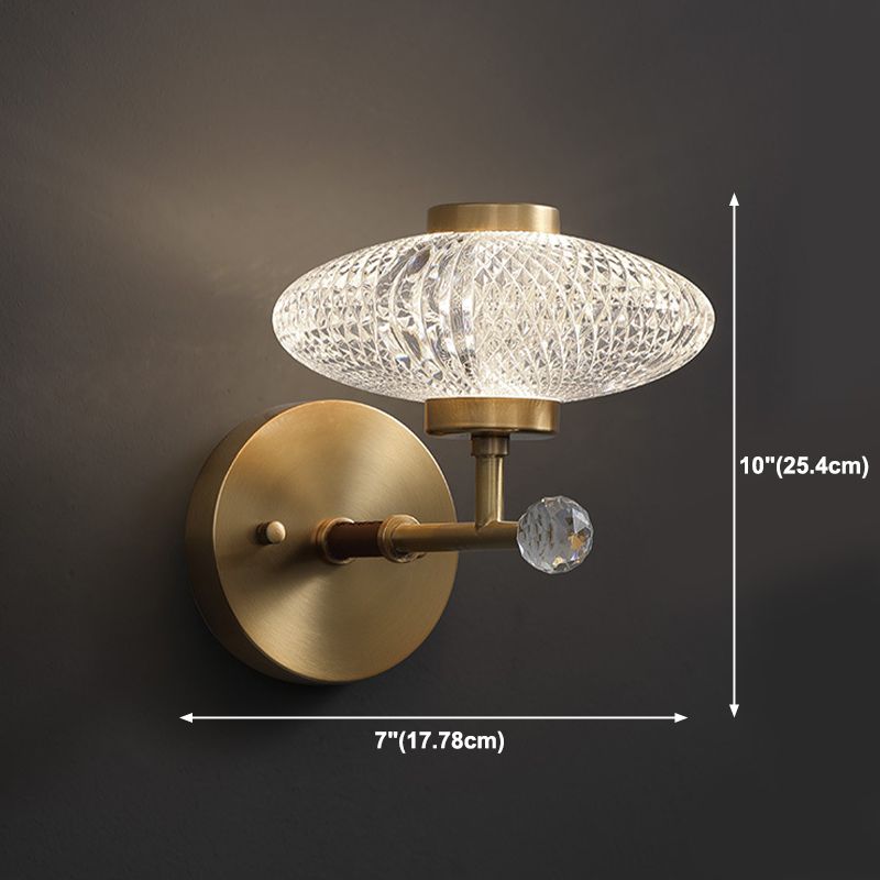 Brass Geometric Wall Light Postmodern 7" Wide Wall Sconce for Living Room