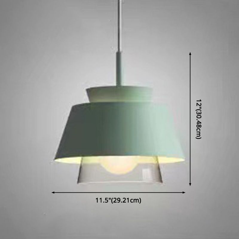 Modern Upside Down Trifle Pendant Light Metal Macarons 1-Light Pendant Lighting for Dining Room Table