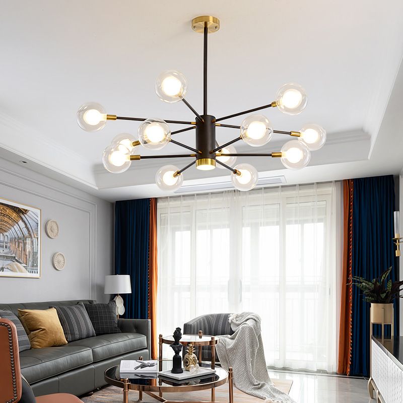 Multi Light Spherical Branch Hanging Lights Modern Style Glass Hanging Lighting for Study