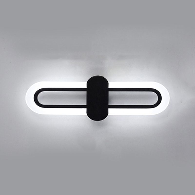 Unique Shape Wall Light Fixture Modern Wall Mounted Lighting in Black for Dining Room
