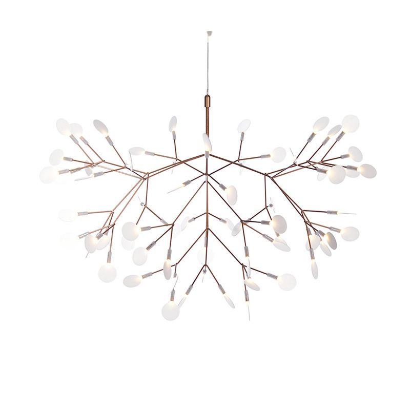 Glowworm Suspended Lighting Fixture Modern Multi-Head Hanging Pendant Lights with Acrylic Shade