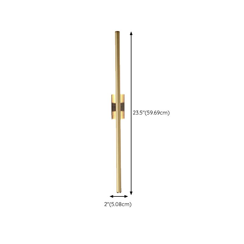 Contemporary Single Bathroom Vanity Light Black/Golden LED Metal Wall Light