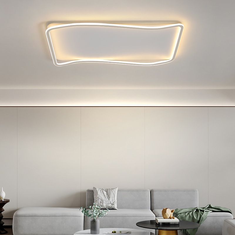 Contemporary Ceiling Light White LED Flush Mount Lighting for Home
