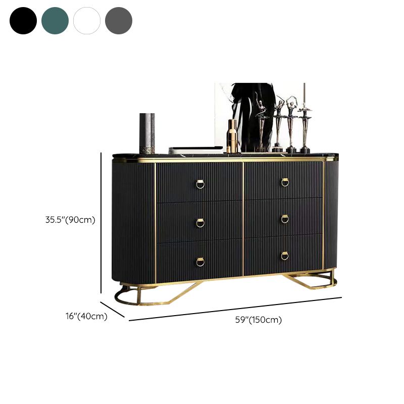 15.6-inch Width Classic Glam Storage Chest Stone Dresser with 6 Drawers