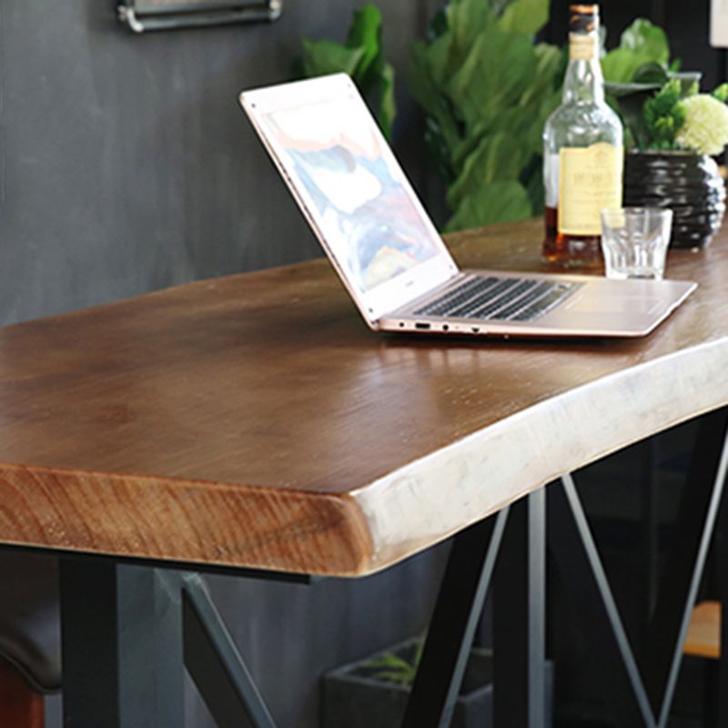 Industrial Solid Wood Pub Dining Set 1/2/5 Pcs Rectangular Pub Set for Home