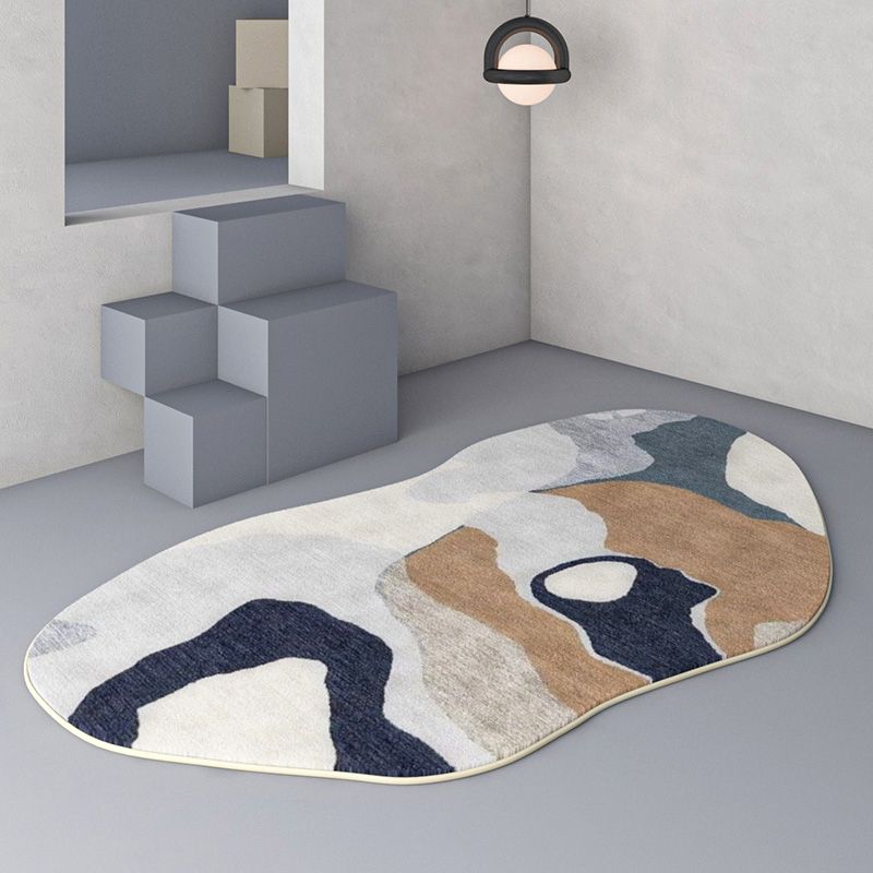 Alfombra de alfombra de área moderna de área moderna alfombra de poliéster bloqueada por la alfombra anti-Slip para decoración del hogar