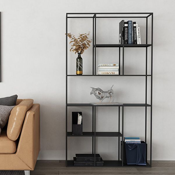 Office Etagere Bookshelf Modern Bookcase with Rectangle Shelves