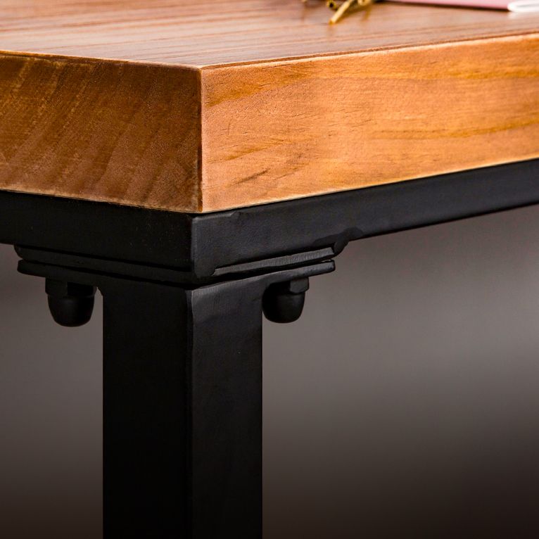 1/4/5/7 Pieces Industrial Iron Bar Table Set Rectangle Pine Wood Bistro Set with Footrest