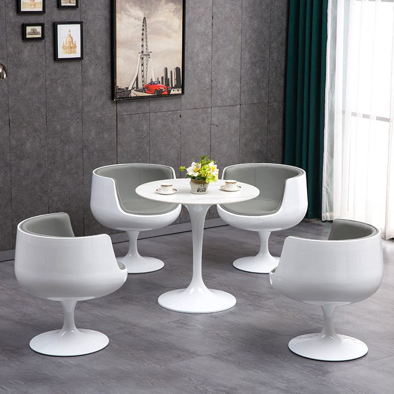 Contemporary Stone Dining Set 1/2/5 Pieces Round Dining Table Set
