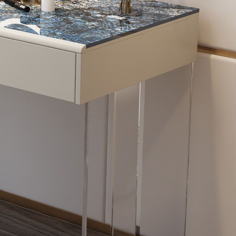 Contemporary 2-Drawer Vanity Dressing Table Slate Top Make-up Vanity