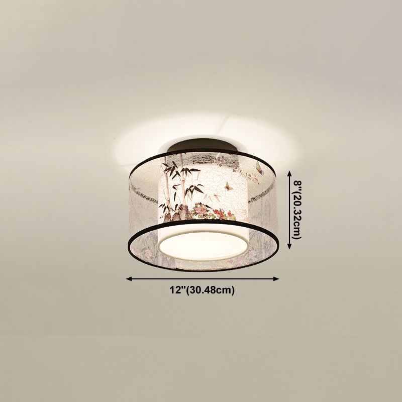 Plafonnier encastré en tissu de style chinois pour salon