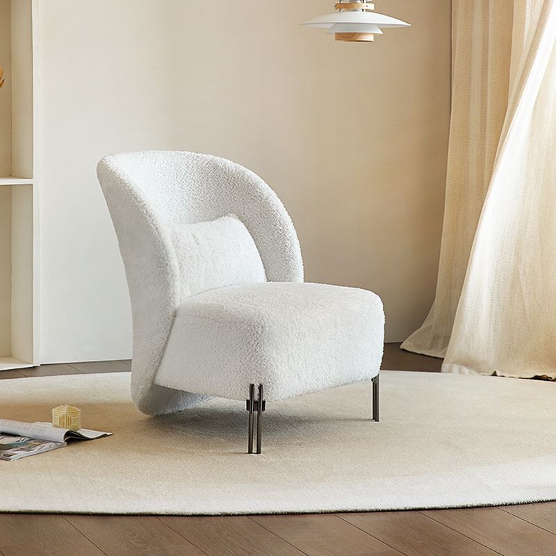 Solid Color Armless Lounge Chair Pillow Back Bedroom Side Chair