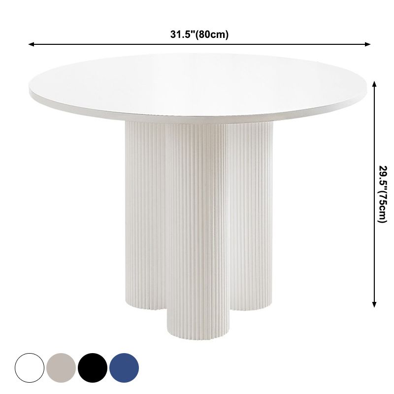 Modern Solid Wood Kitchen Dining Table Round Shape Standard Dining Table with 3 Legs Base