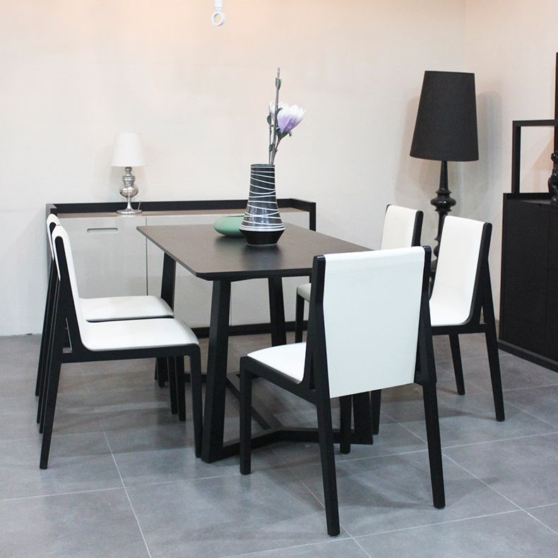Modern Wood Glam Dining Chair Side Open Back Chair for Kitchen