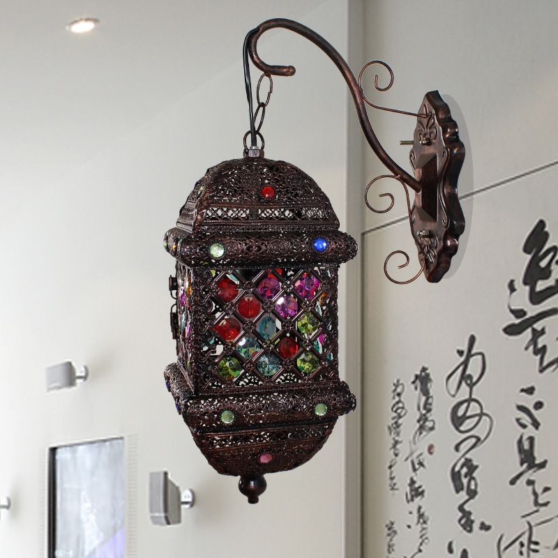 1 Éclair de mur de lanterne léger bohème