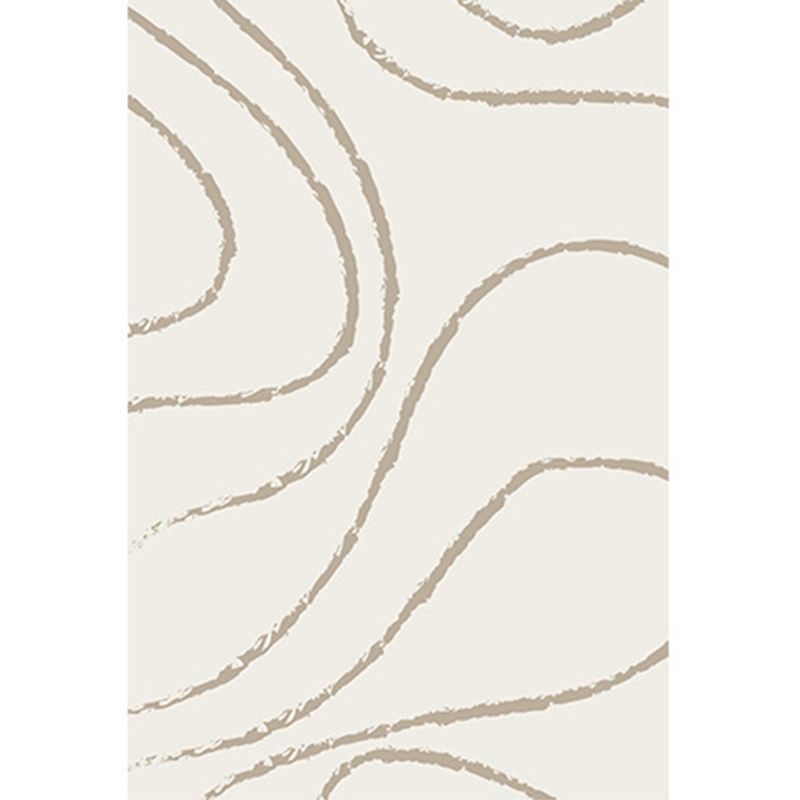Simple Lines Rectangle Shape Rug Living Room Carpet Polyester Washable Area Rug