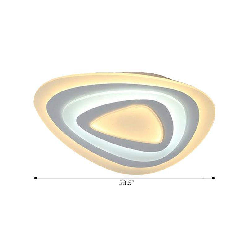 19.5"/23.5"/31.5" Wide LED Bedroom Flush Mount Lamp with Ultrathin Acrylic Shade White Ceiling Light in Warm/White Light