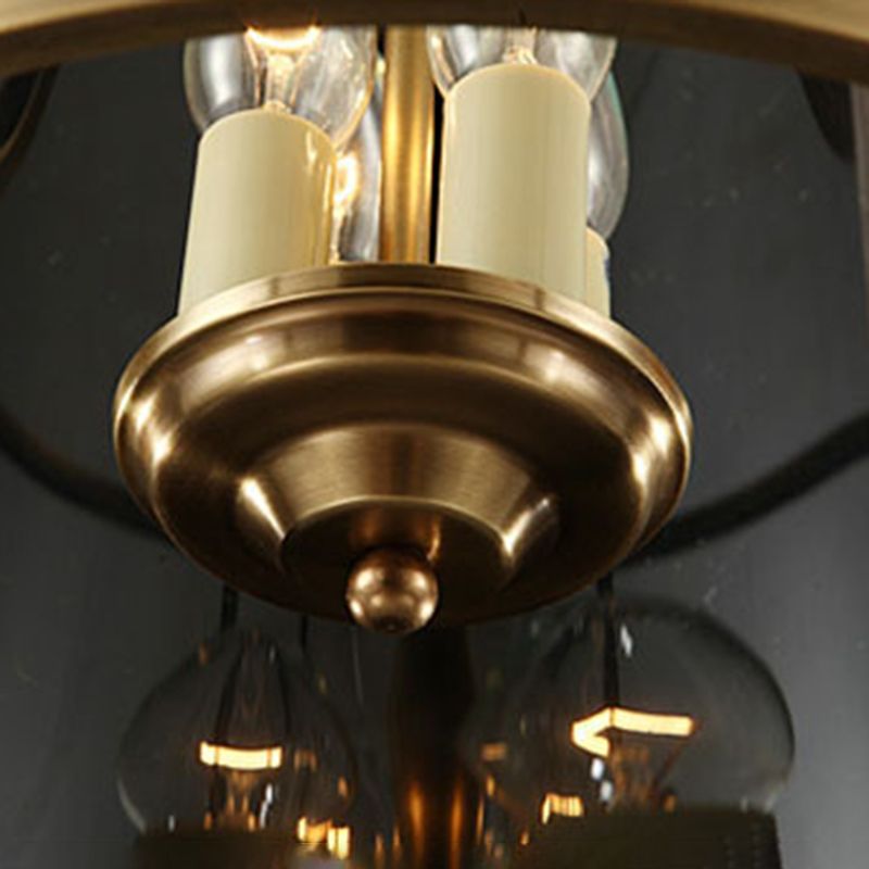 Cylinder Chandelier Light Fixture Traditional Glass Pendant Lighting for Restaurant
