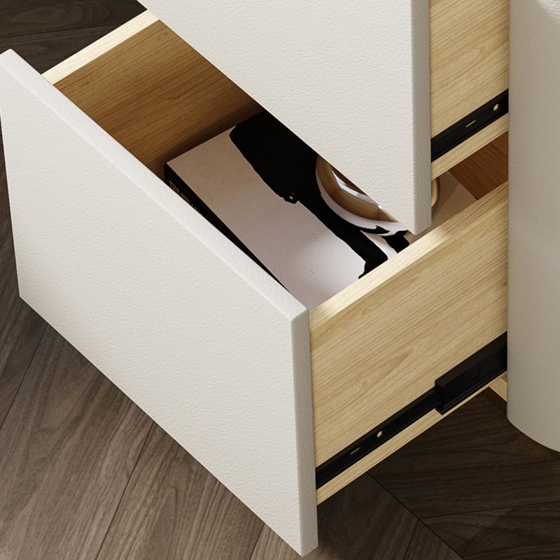 Wooden Nightstand with Tempered Glass 21.65" Tall 2 - Drawer Nightstand