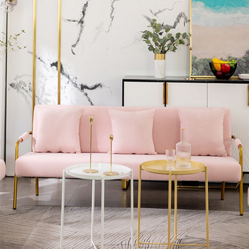 28.35" High Velvet 3-seater Sofa with Square Arm for Apartment