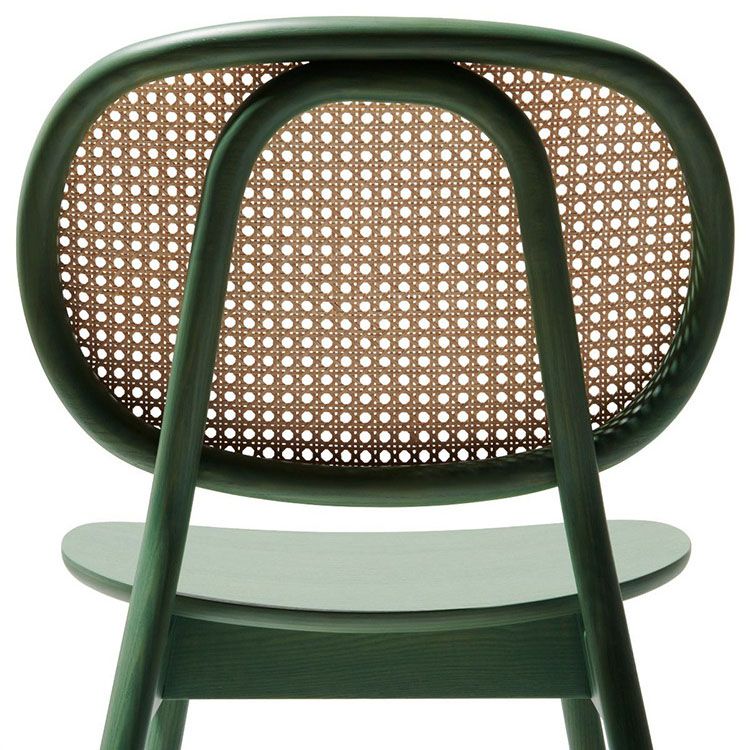 Contemporary Rattan Dining Chair Open Back Dining Side Furniture in Matte Finish