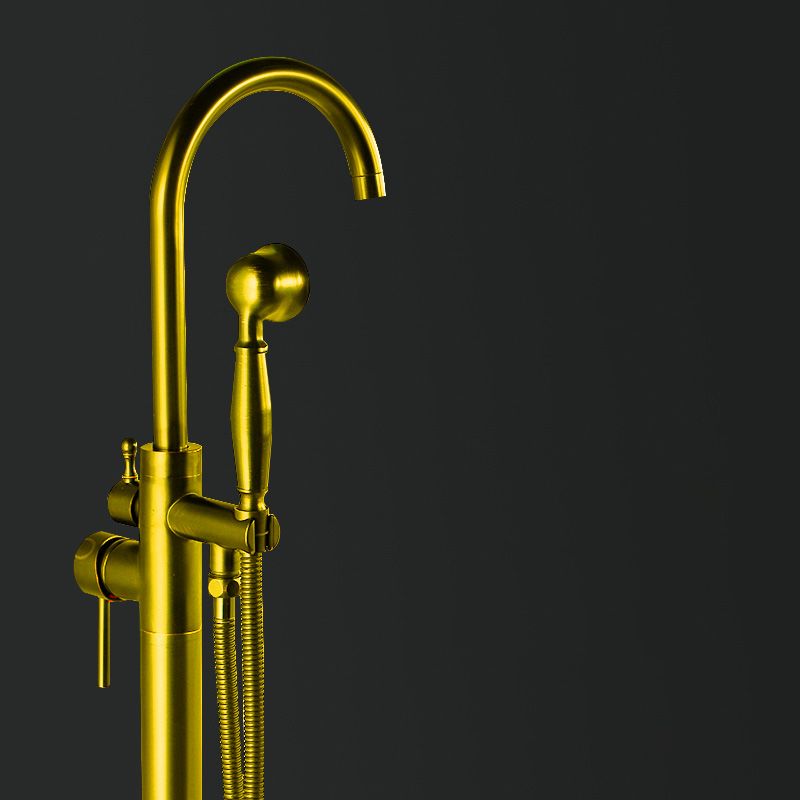 Modern Freestanding Tub Filler Trim Brass Floor Mounted Freestanding Bathtub Faucet