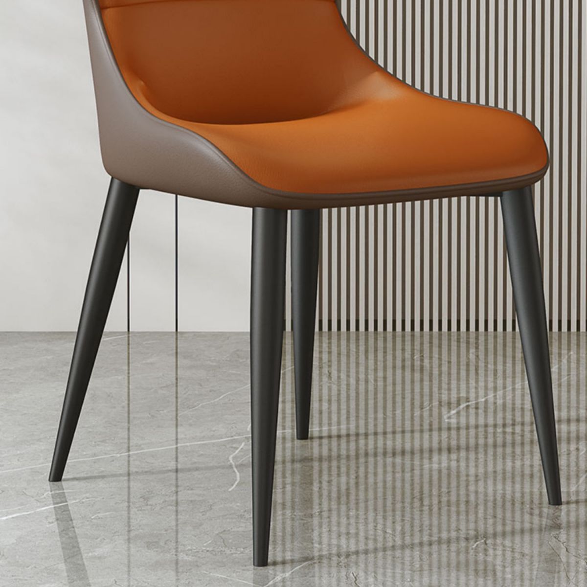 Modern Parsons Side Chair Leather Indoor Dining Chair (Set of 2)