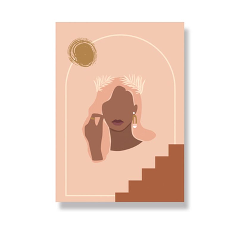 Fashion Woman Wall Art Decor Nordic Textured Painting for Living Room, Multiple Sizes Available