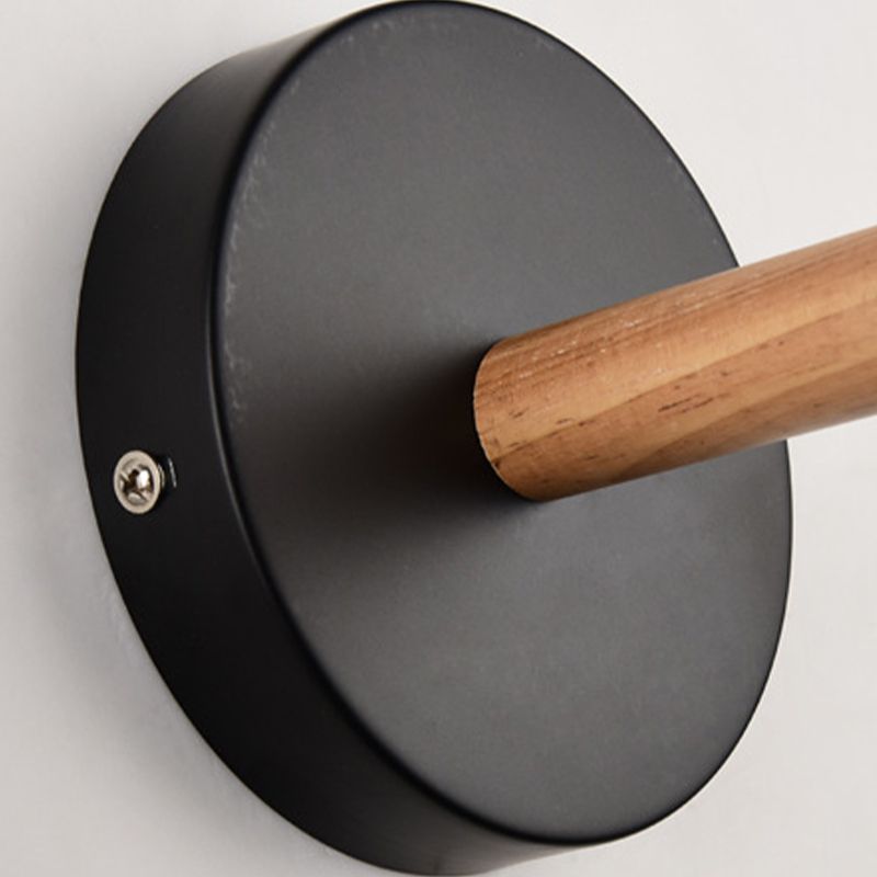 Nordic Wall Sconce Tapered Sconce Light with Metal and Wood for Bedroom