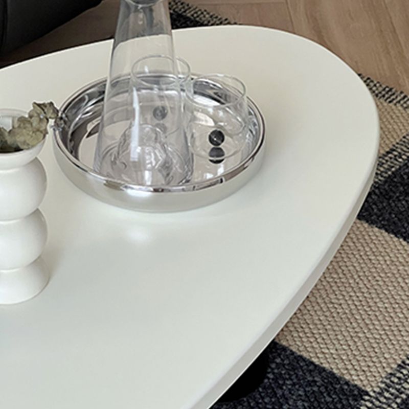 16"H Contemporary Coffee Table White 3 Legs Coffee Cocktail Table