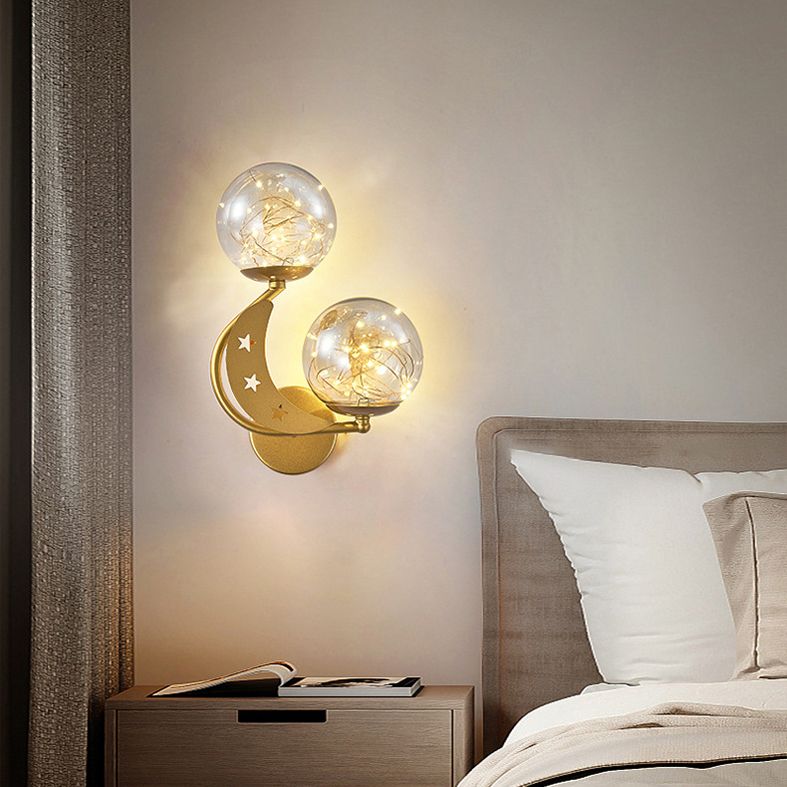 Star & Moon Modeling Metal LED Wall Lamp LED Lights String Nordic Home Decorative Lighting Fixture
