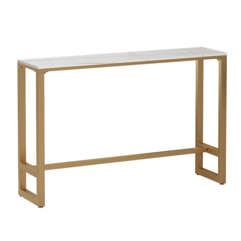 Modern Bar-height Table Faux Marble Top Bistro Pub Table with Metal Base