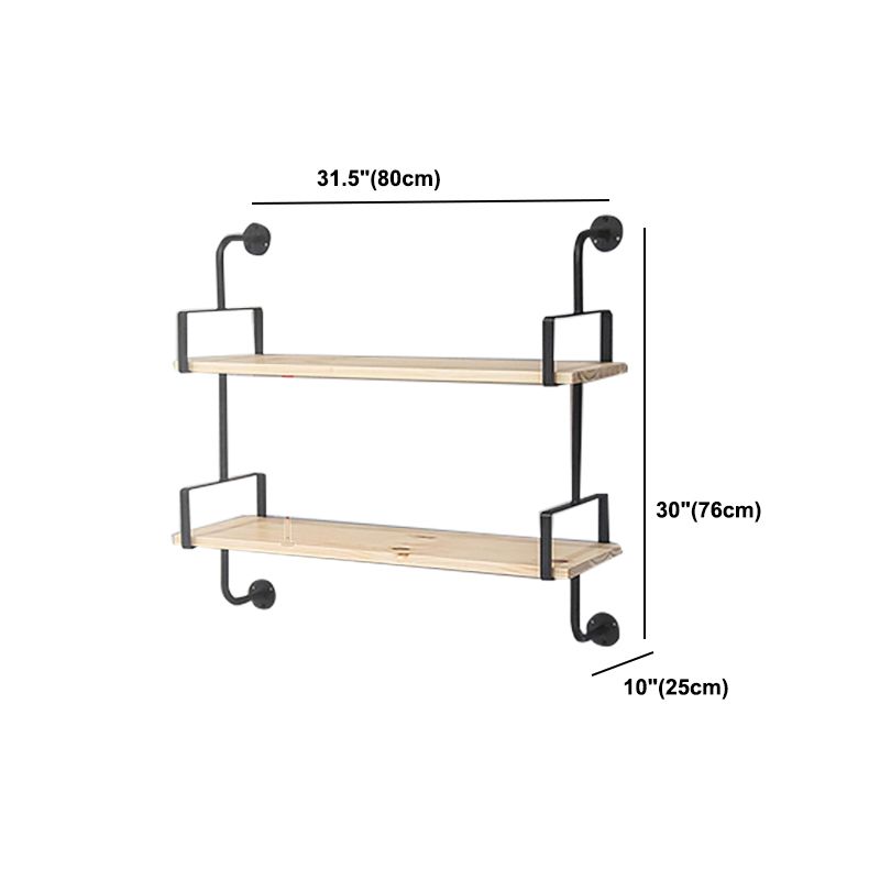 9.84"W Bookshelf Industrial Style Wall Mounted Solid Wood Bookcase for Home Office