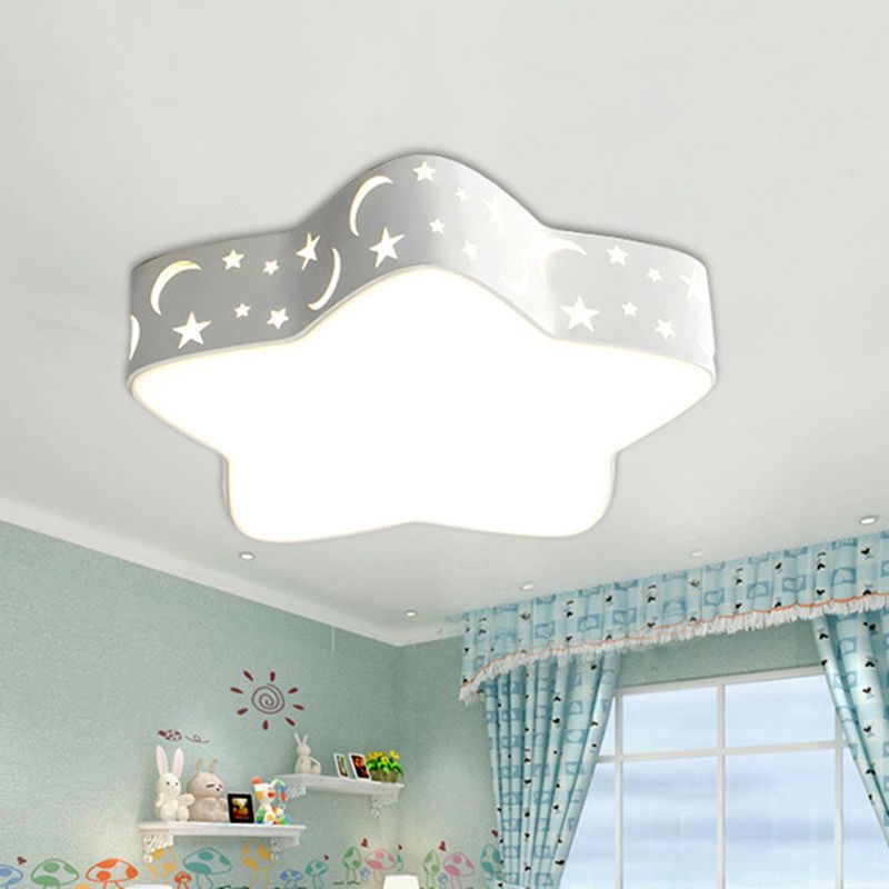 Cartoon Star Shade LED Flush Mount Light Acrylic Nursery Ceiling Light Flush Mount
