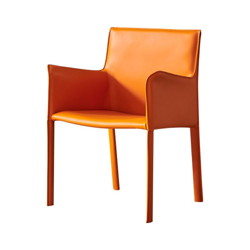 Modern Style Upholstered Dining Chair Faux Leather Dining Armchair