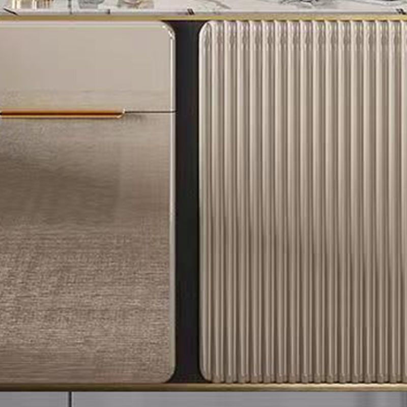 Contemporary Buffet Sideboard Stone Sideboard with Cabinets and Drawers