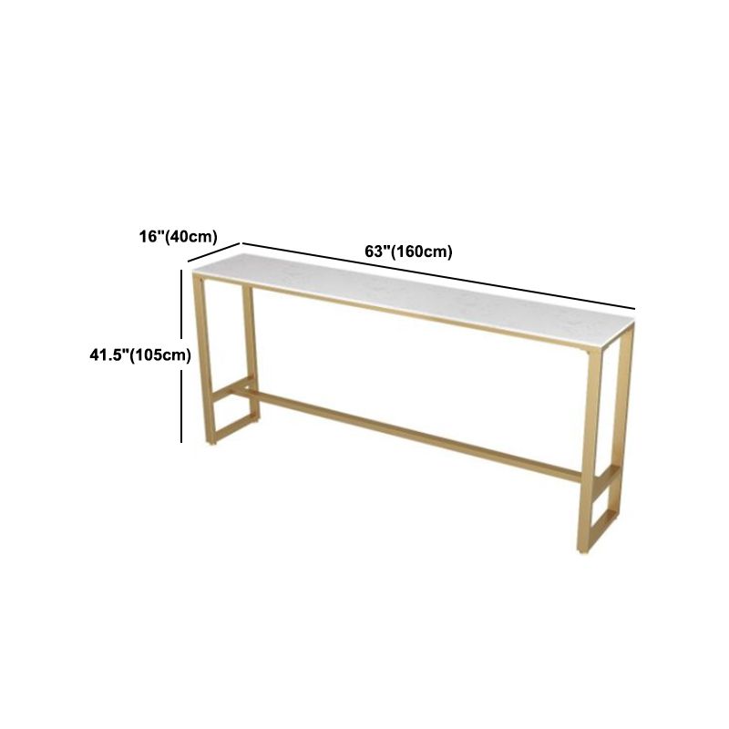 Glam 1/3/7 Pieces Bar Table Set Rectangle Stone Counter Table with High Stools