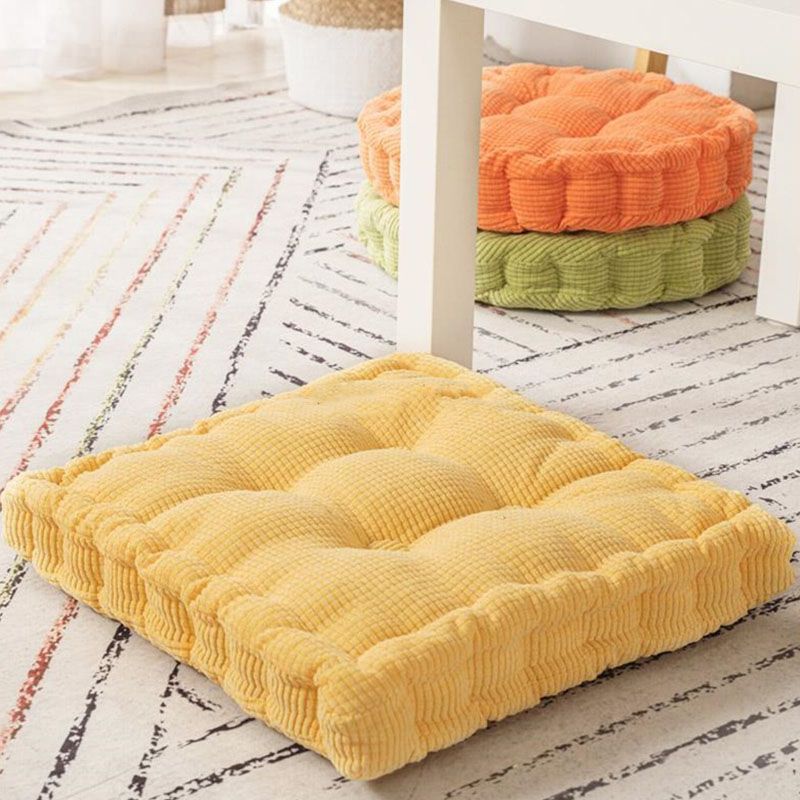 Modern Pouf Ottoman Velvet Tear Resistant Upholstered Tufted Solid Color Square Ottoman