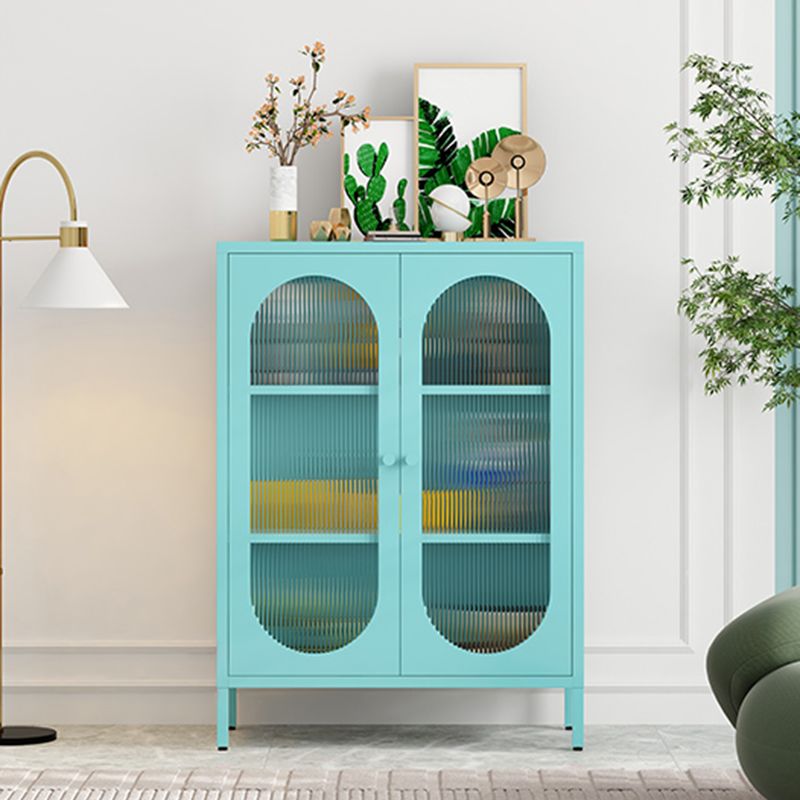 Glam Style Buffet Table Metal Buffet Sideboard with Cabinets