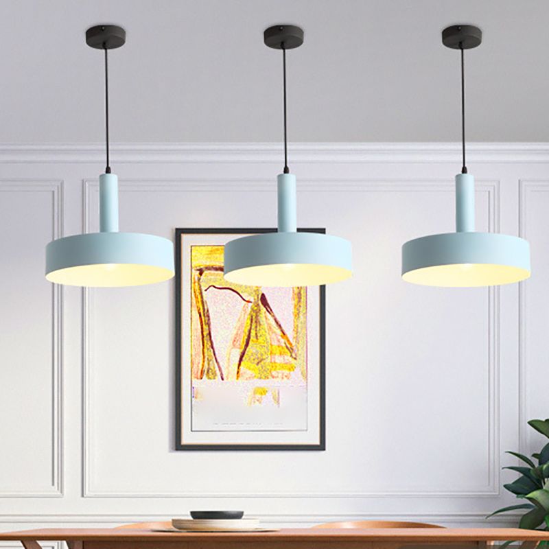 Pendant de style nordique Macaron Light Metal 1 lumière suspendue Lumière pour le chevet
