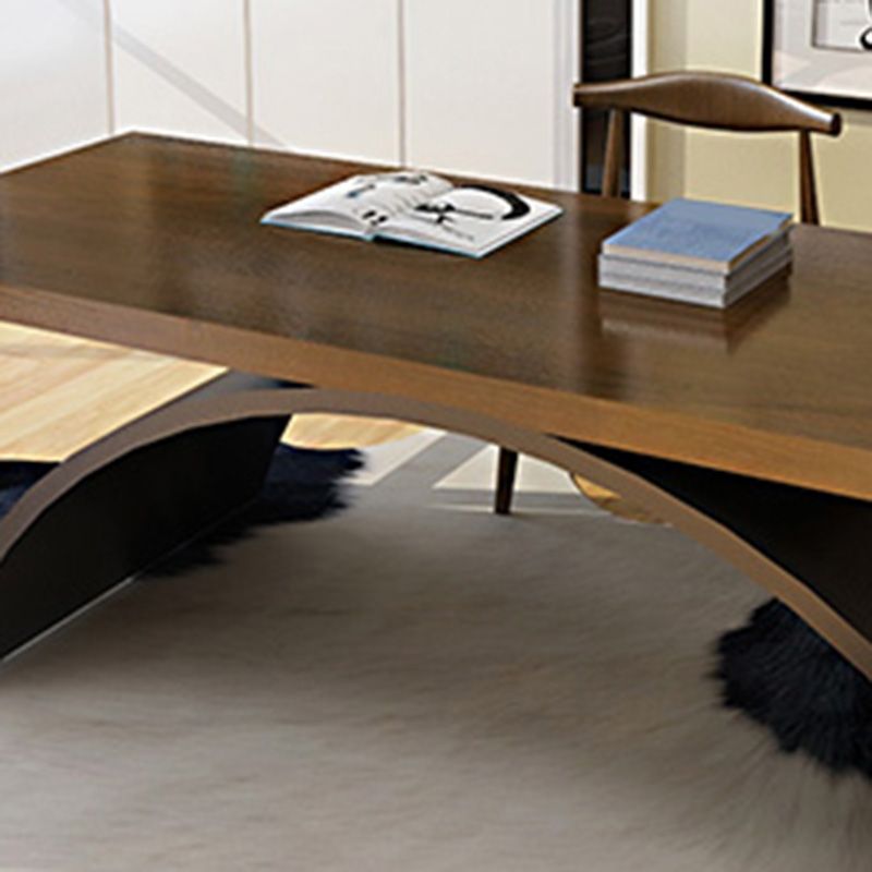 Brown Rectangular Writing Desk 30-inch H Office Desk for Home